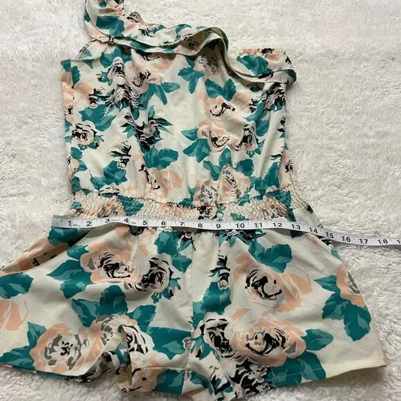 Guess Women's Sz M Floral Multicolor Romper Off The Shoulder Y2K Clubbing Era - Picture 3 of 8